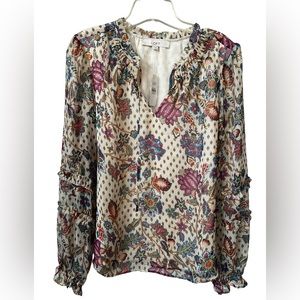Loft- large, ethereal, long sleeve, flower print top. NWT